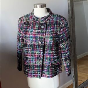 Talbots Tweed Off Center Button up Blazer